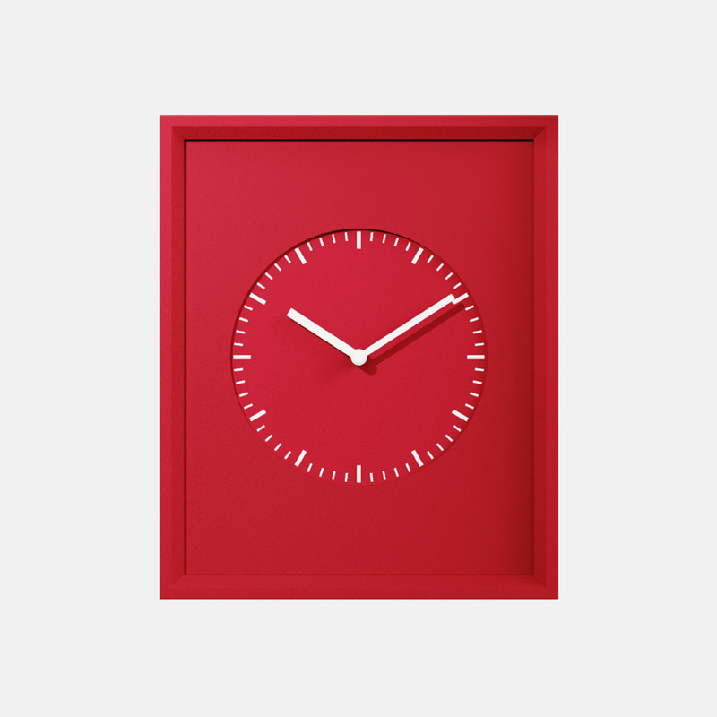 [미이] Original Red 사각원 벽시계 탁상시계