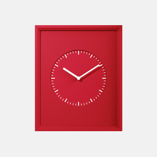 [미이] Original Red 사각원 벽시계 탁상시계
