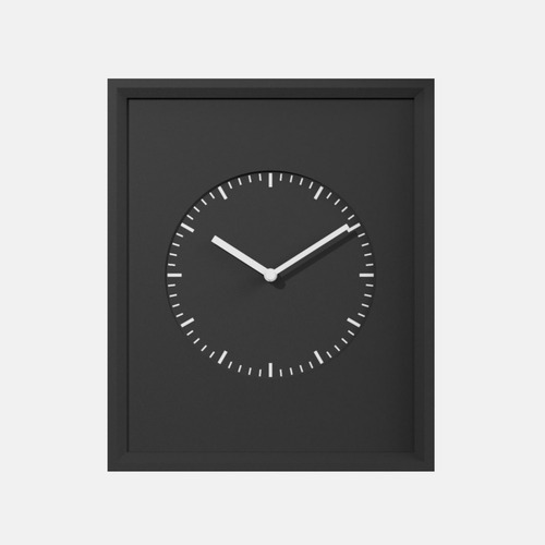 [미이] Original Black 사각원 벽시계 탁상시계
