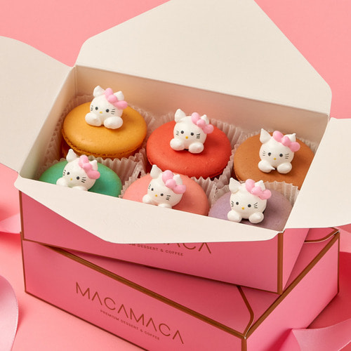 [마카마카] 심쿵냥 고양이 마카롱 선물세트 6구 화이트데이 여친선물