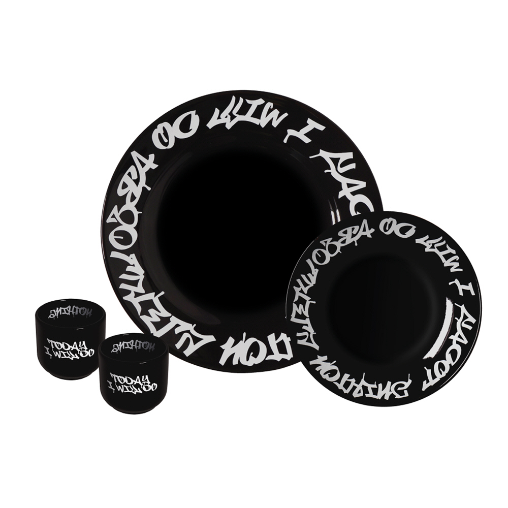 [텐트서울]세라믹 컬렉션 SET (블랙&amp;화이트) 플레이트 미니컵 도자기 접시
